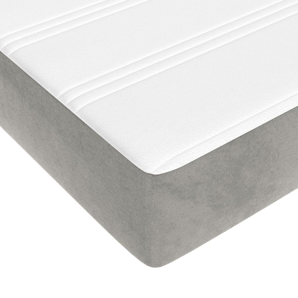 Materasso a Molle Insacchettate Rigidità Media Grigio Chiaro 152x203x20 cm Queen in Velluto | homemem39