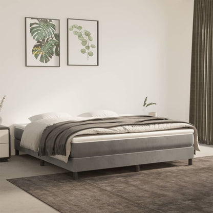 Materasso a Molle Insacchettate Rigidità Media Grigio Chiaro 152x203x20 cm Queen in Velluto | homemem39