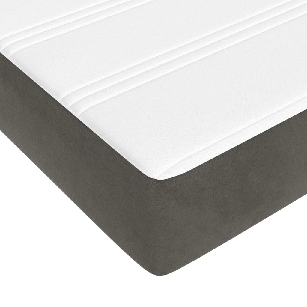 Materasso a Molle Insacchettate Rigidità Media Grigio Scuro 152x203x20 cm Queen in Velluto | homemem39