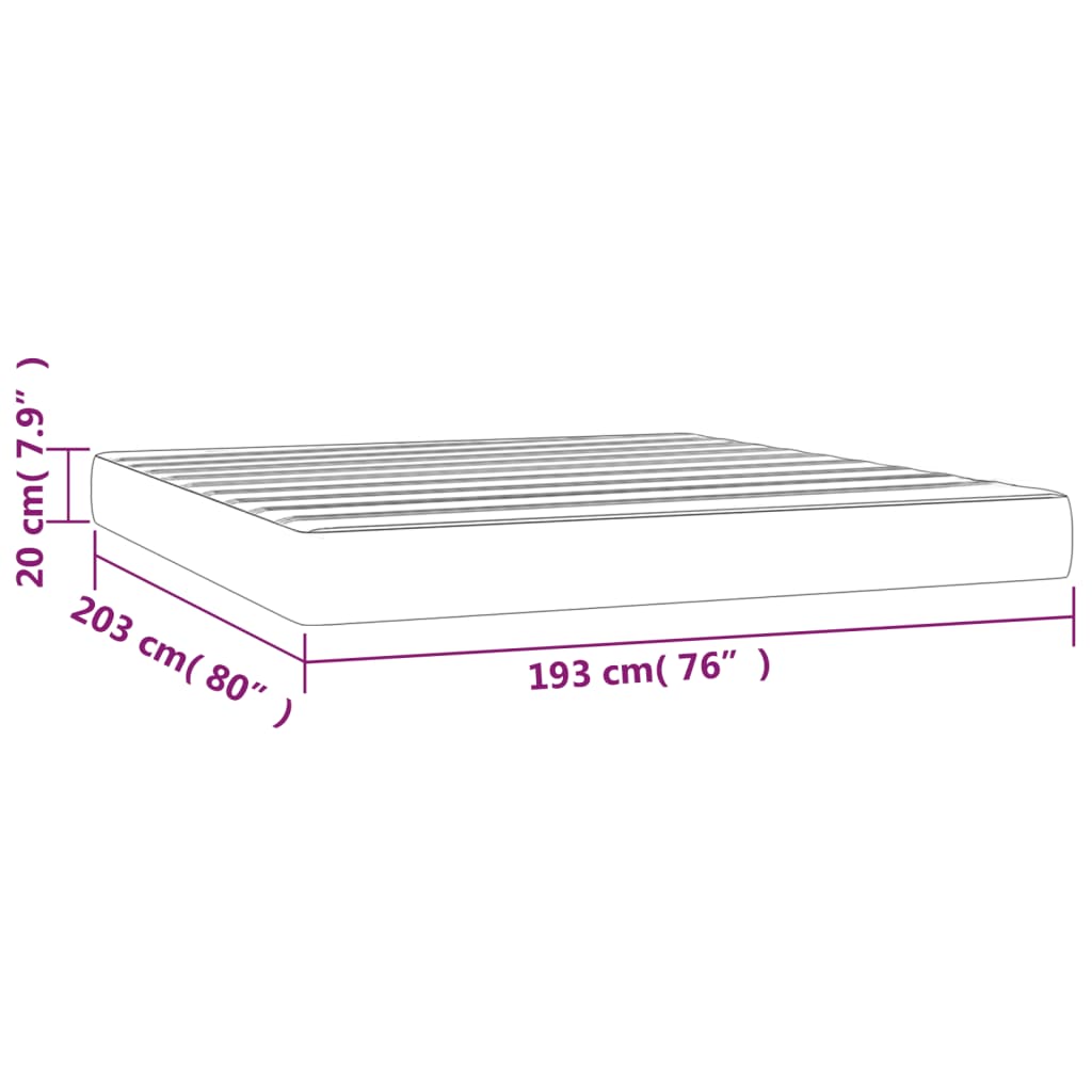Materasso a Molle Insacchettate Rigidità Media Grigio Chiaro 193x203x20 cm King in Tessuto | homemem39