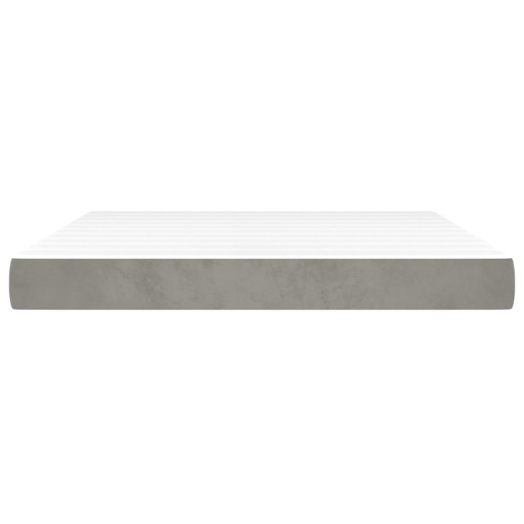 Materasso a Molle Insacchettate Rigidità Media Grigio Chiaro 193x203x20 cm King in Velluto | homemem39
