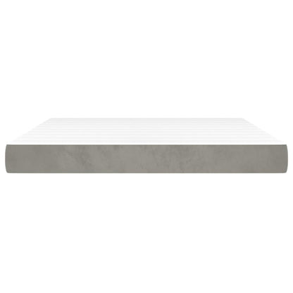 Materasso a Molle Insacchettate Rigidità Media Grigio Chiaro 193x203x20 cm King in Velluto | homemem39