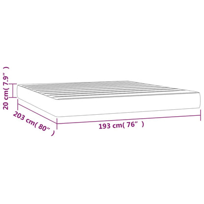 Materasso a Molle Insacchettate Rigidità Media Grigio Chiaro 193x203x20 cm King in Velluto | homemem39