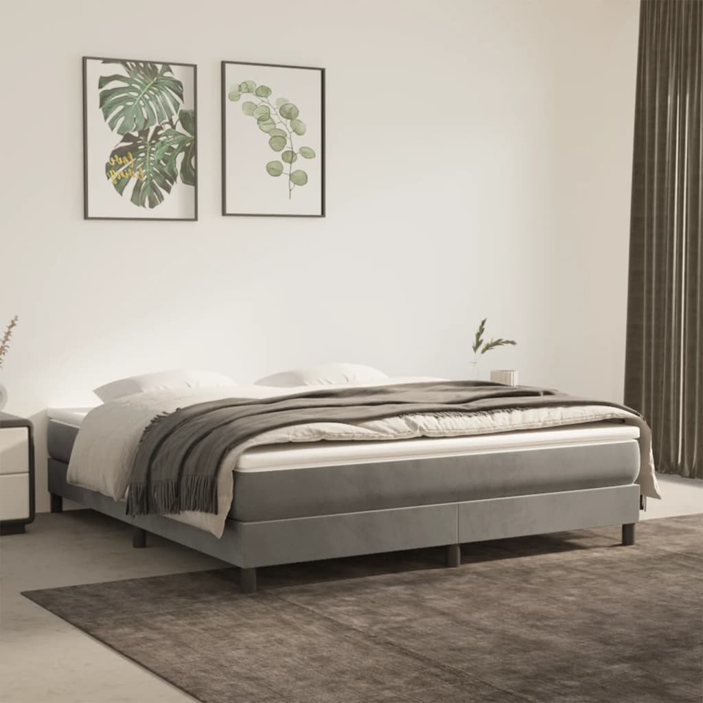 Materasso a Molle Insacchettate Rigidità Media Grigio Chiaro 193x203x20 cm King in Velluto | homemem39