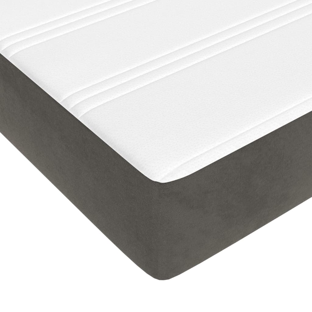 Materasso a Molle Insacchettate Rigidità Media Grigio Scuro 193x203x20 cm King in Velluto | homemem39