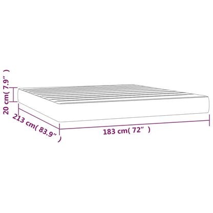 Materasso Molle Insacchettate Rigidità Media Grigio Scuro 183x213x20 cm California King Velluto | homemem39
