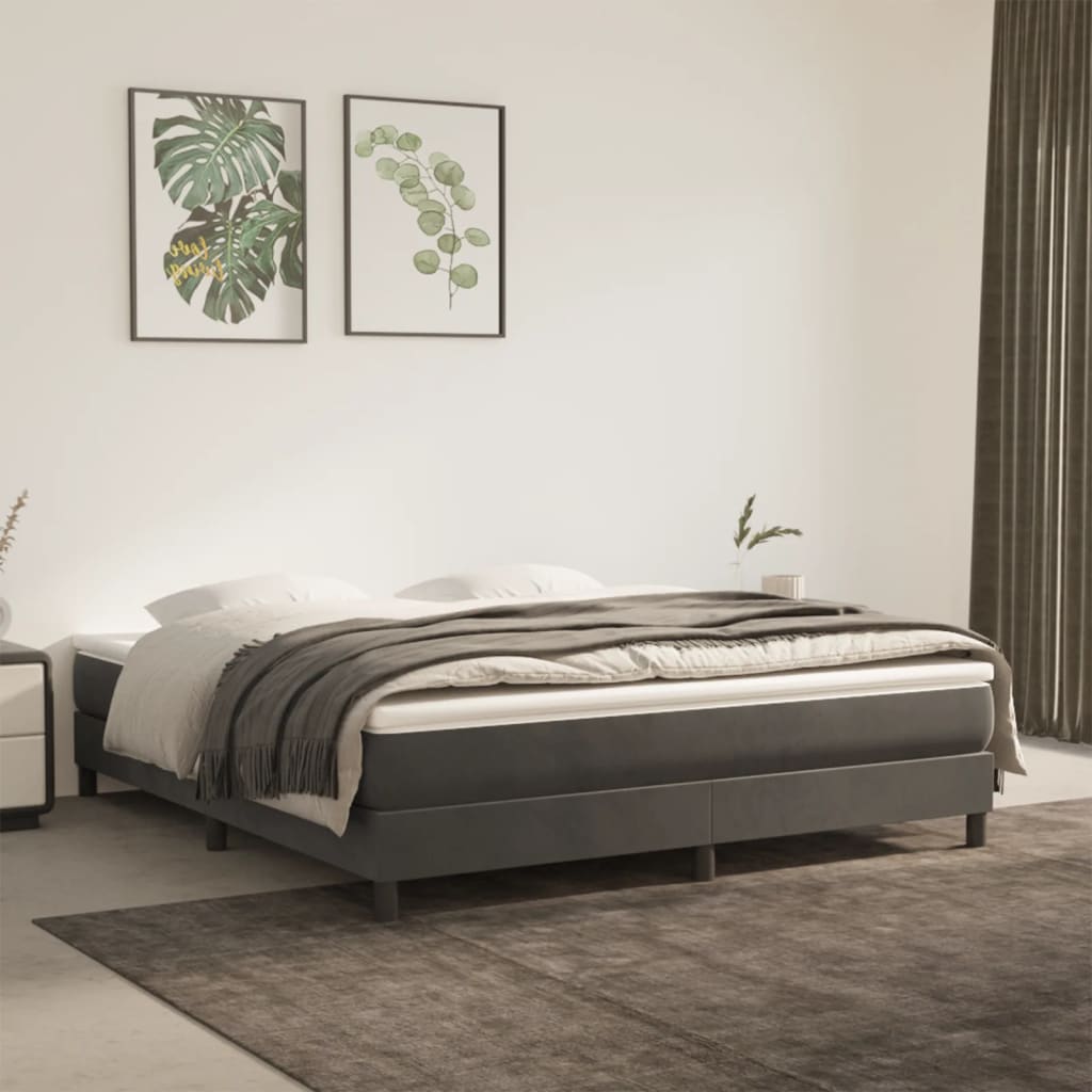 Materasso Molle Insacchettate Rigidità Media Grigio Scuro 183x213x20 cm California King Velluto | homemem39