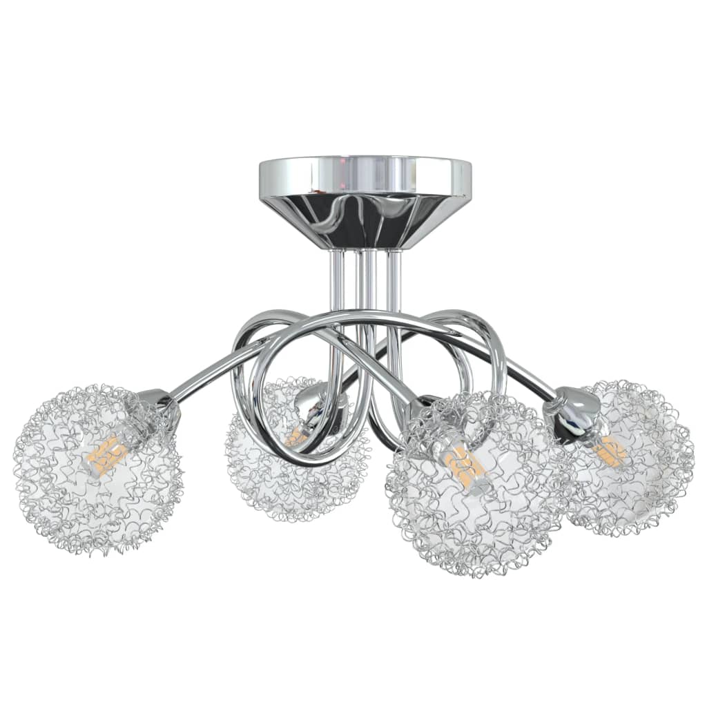 Lampada da Soffitto con Paralumi in Rete per 4 Luci LED G9 - homemem39