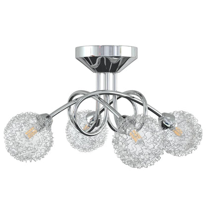 Lampada da Soffitto con Paralumi in Rete per 4 Luci LED G9 - homemem39