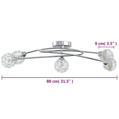Lampada da Soffitto con Paralumi in Rete per 5 Luci LED G9 - homemem39
