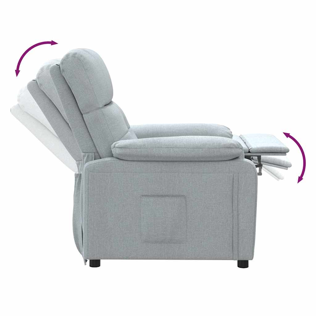 Poltrona Reclinabile in Tessuto Grigio Chiaro