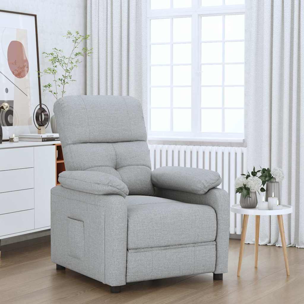 Poltrona Reclinabile in Tessuto Grigio Chiaro