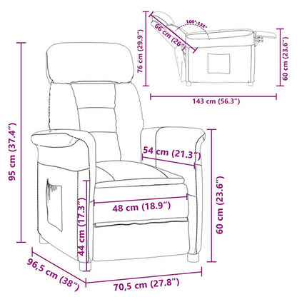 Poltrona Relax Nera Nero 70.5 x 96.5 x 95 cm Pelle sintetica