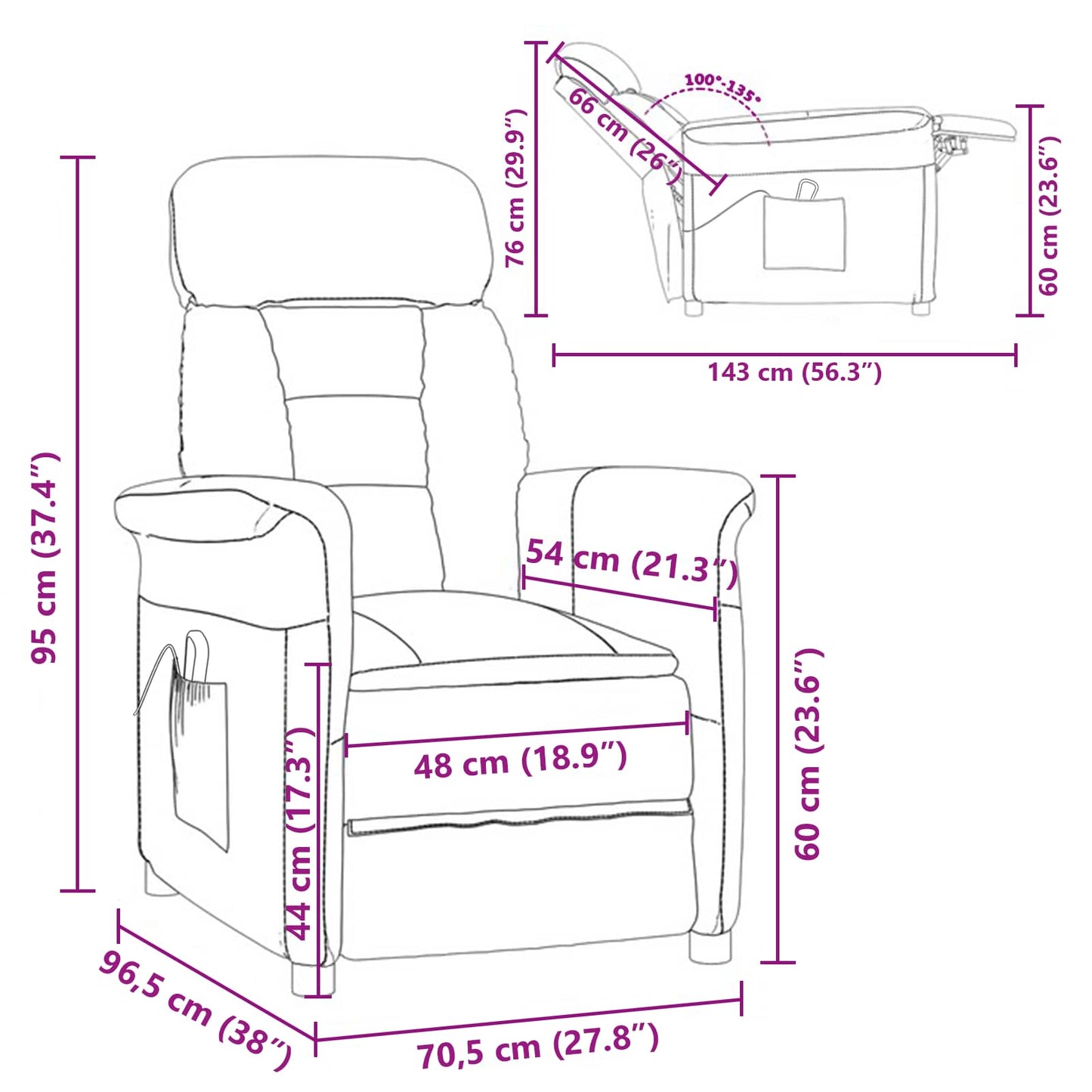 Sedia da massaggio Grigio chiaro 96.5 x 70.5 x 95 cm Microfibra | homemem39