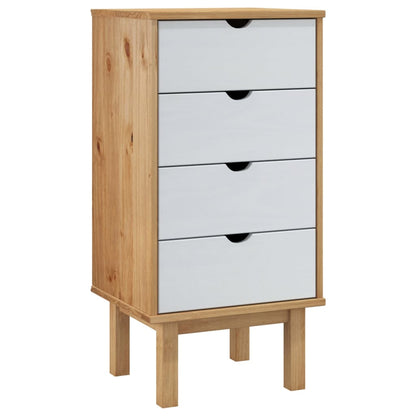 Cassettiera OTTA Marrone e Bianco 45x39x90 cm in Legno di Pino - homemem39