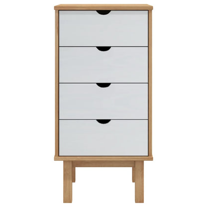 Cassettiera OTTA Marrone e Bianco 45x39x90 cm in Legno di Pino - homemem39