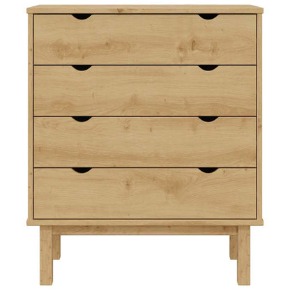 Cassettiera OTTA 76,5x39,5x90 cm in Legno Massello di Pino
