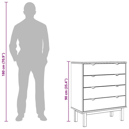 Cassettiera OTTA 76,5x39,5x90 cm in Legno Massello di Pino