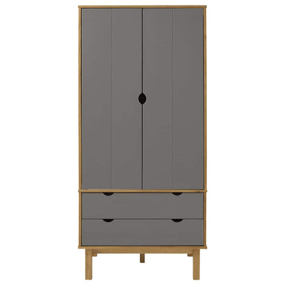 Armadio OTTA Marrone e Grigio 76,5x53x172 cm in Legno di Pino | homemem39