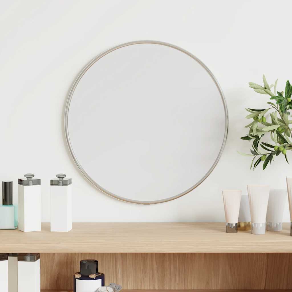 Specchio da Parete Argento Ø 30 cm Rotondo | homemem39