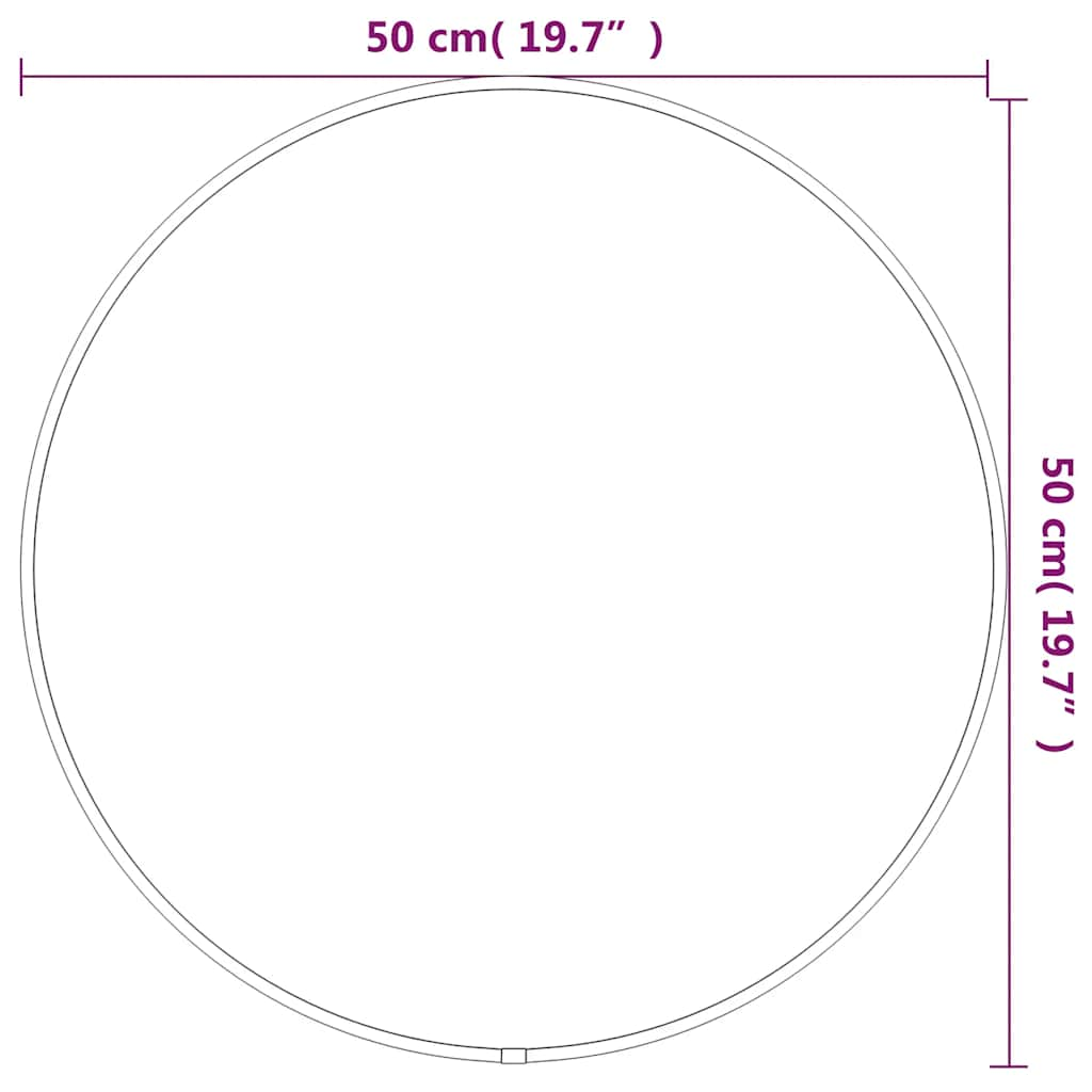 Specchio da Parete Dorato Ø 50 cm Rotondo