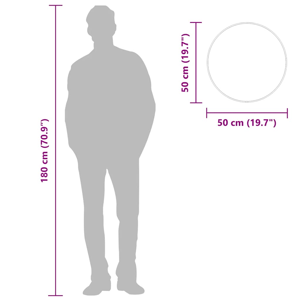 Specchio da Parete Dorato Ø 50 cm Rotondo