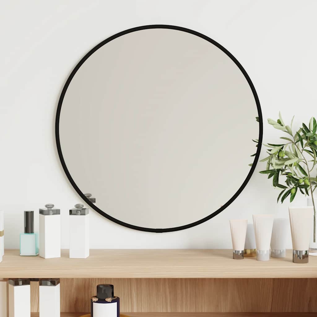 Specchio da Parete Nero Ø 40 cm Rotondo | homemem39