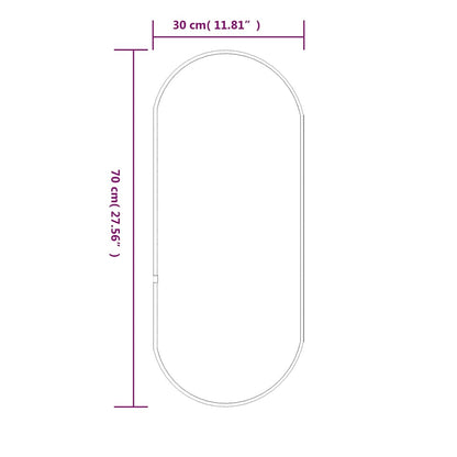 Specchio da Parete Argento 70x30 cm Ovale | homemem39