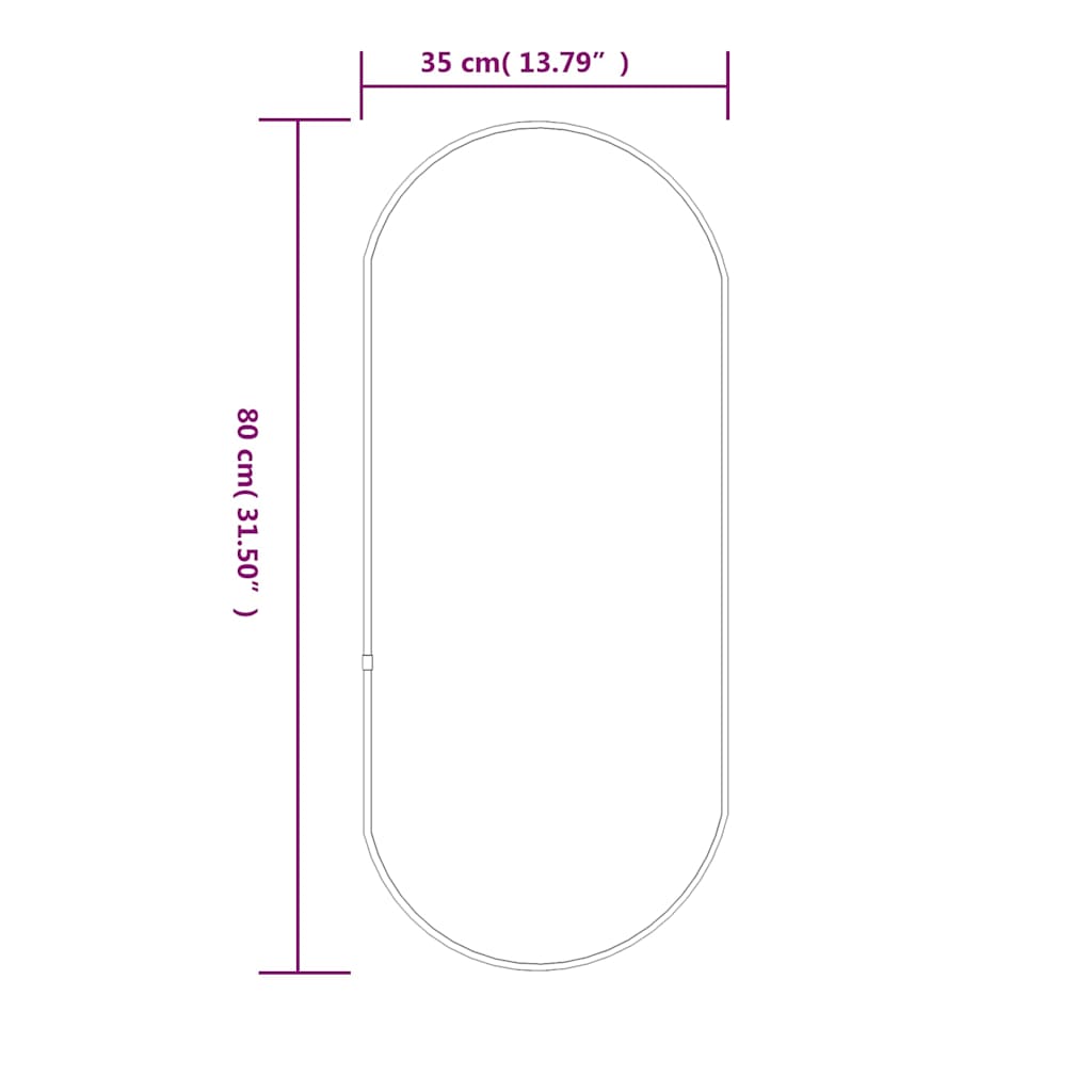 Specchio da Parete Dorato 80x35 cm Ovale | homemem39