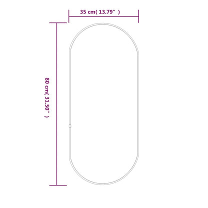 Specchio da Parete Dorato 80x35 cm Ovale | homemem39