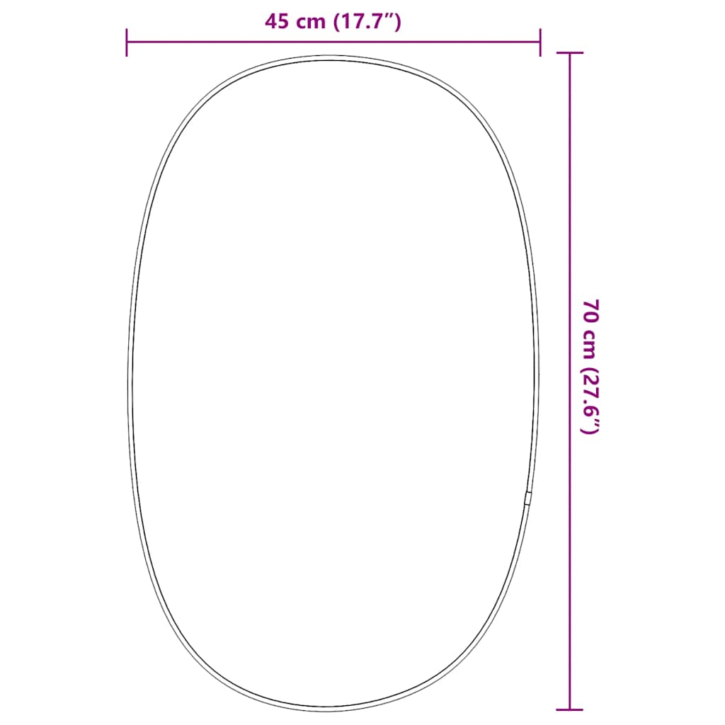 Specchio da Parete Argento 70x45 cm | homemem39