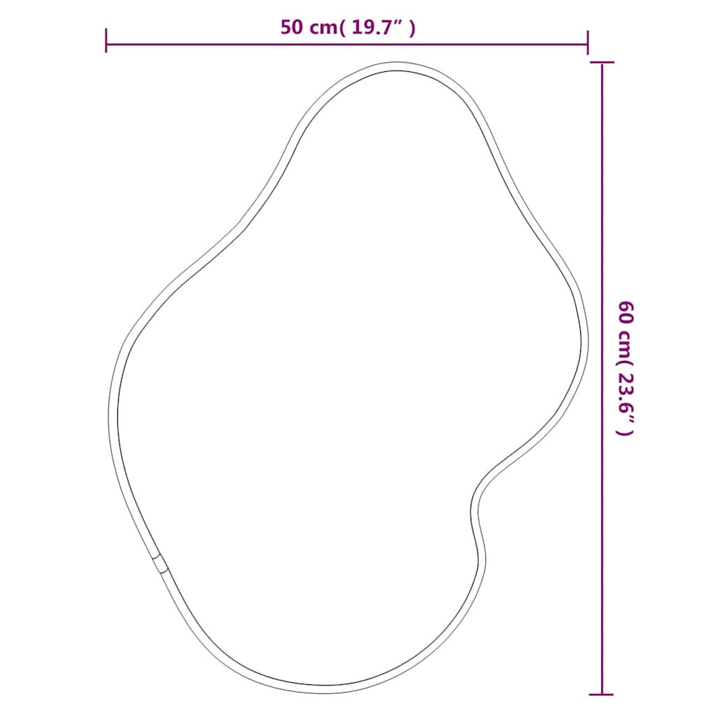 Specchio da Parete Argento 60x50 cm | homemem39