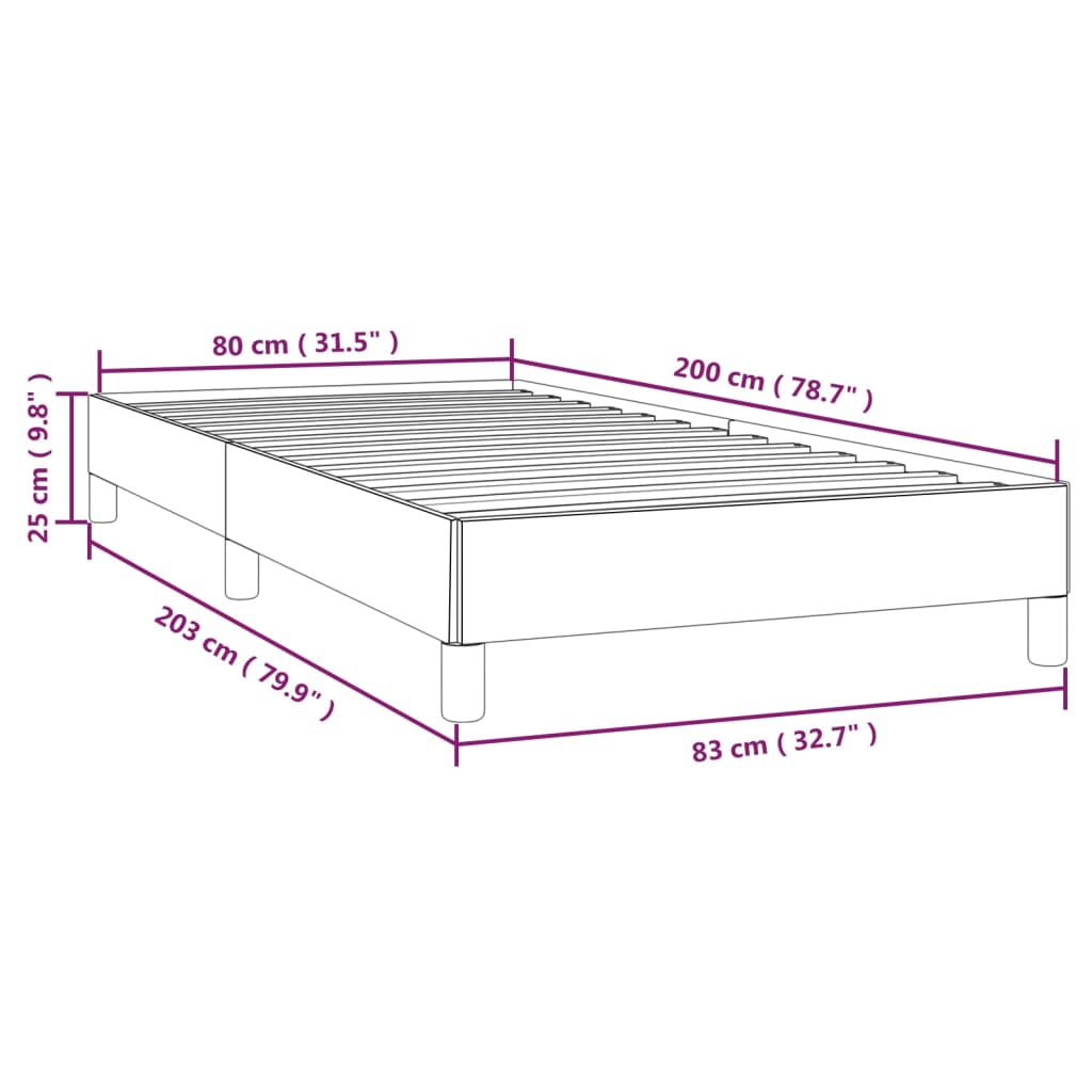 Giroletto senza Materasso Grigio Scuro 80x200 cm Tessuto | homemem39