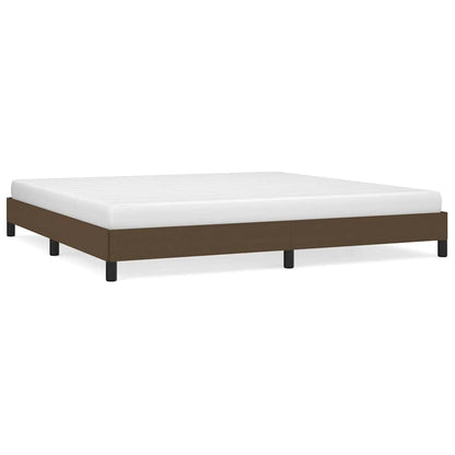 Giroletto senza Materasso Marrone Scuro 200x200 cm in Tessuto