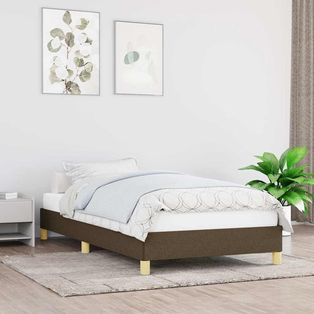 Giroletto senza Materasso Marrone Scuro 90x190 cm Tessuto
