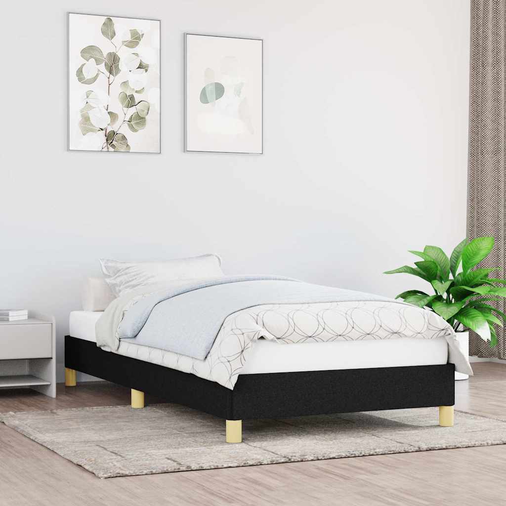 Giroletto senza Materasso Nero 100x200 cm in Tessuto