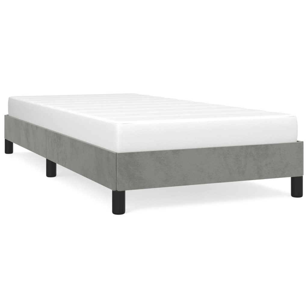 Giroletto senza Materasso Grigio Chiaro 90x190 cm Velluto - homemem39