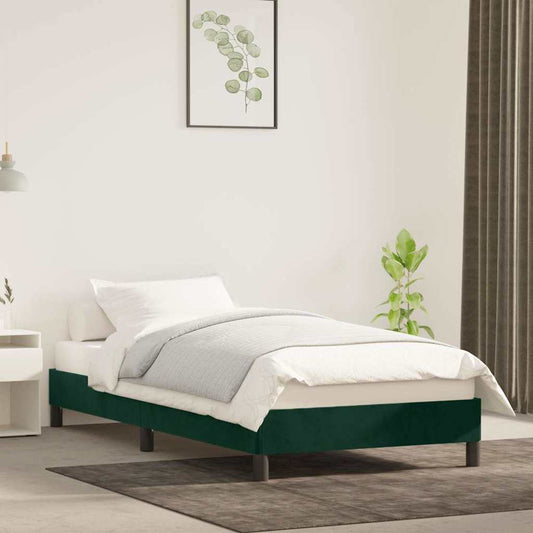 Giroletto senza Materasso Verde Scuro 90x190 cm in Velluto