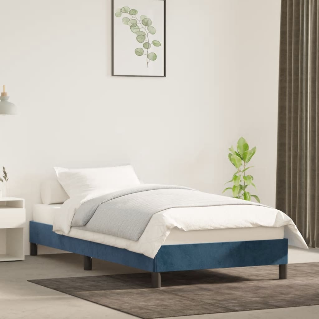 Giroletto senza Materasso Blu Scuro 90x190 cm in Velluto - homemem39