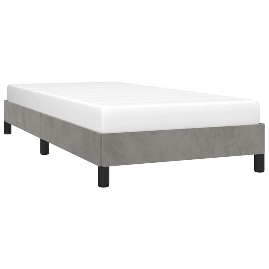 Giroletto senza Materasso Grigio Chiaro 90x200 cm Velluto