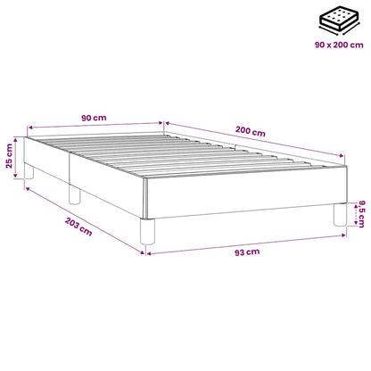 Giroletto senza Materasso Grigio Chiaro 90x200 cm Velluto