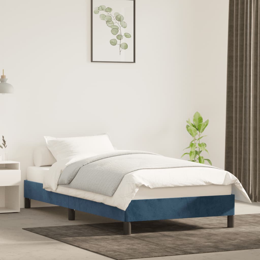 Giroletto senza Materasso Blu Scuro 90x200 cm in Velluto - homemem39