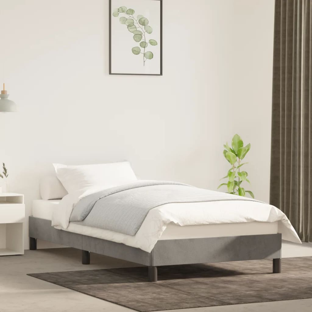 Giroletto senza Materasso Grigio Chiaro 100x200 cm Velluto | homemem39