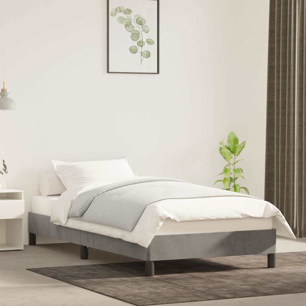 Giroletto senza Materasso Grigio Chiaro 100x200 cm Velluto