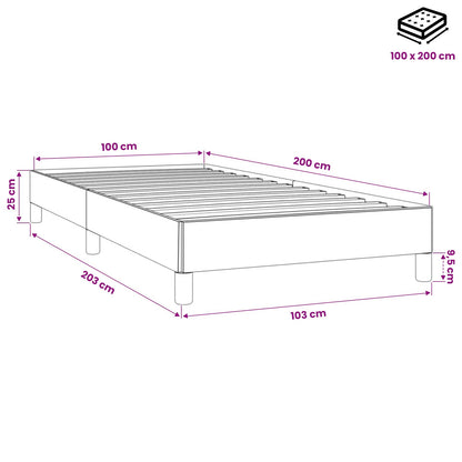 Giroletto senza Materasso Grigio Chiaro 100x200 cm Velluto