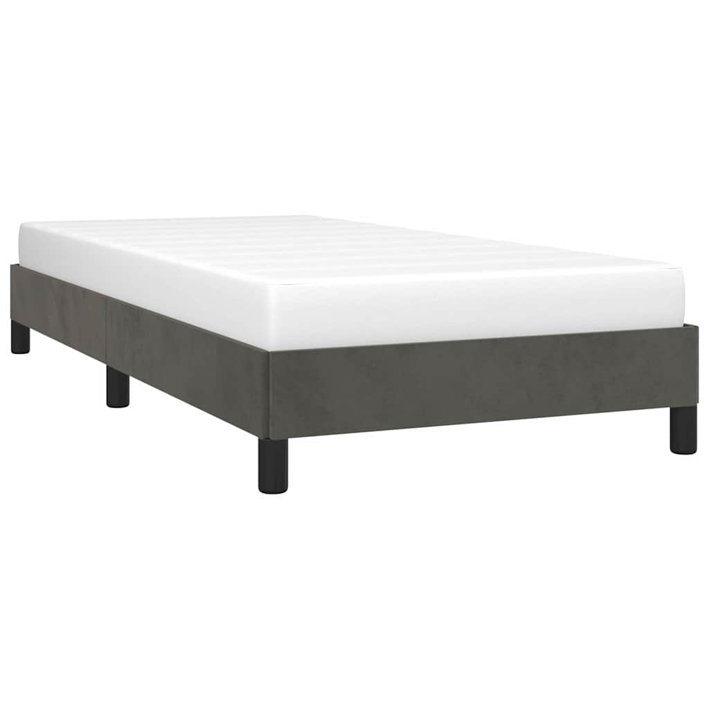 Giroletto senza Materasso Grigio Scuro 100x200 cm Velluto