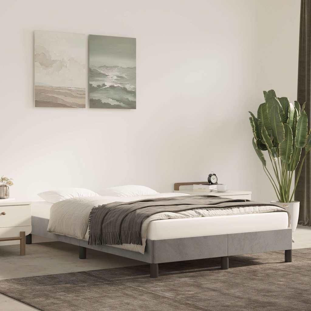 Giroletto senza Materasso Grigio Chiaro 120x200 cm Velluto