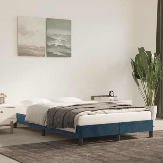 Giroletto senza Materasso Blu Scuro 120x200 cm in Velluto