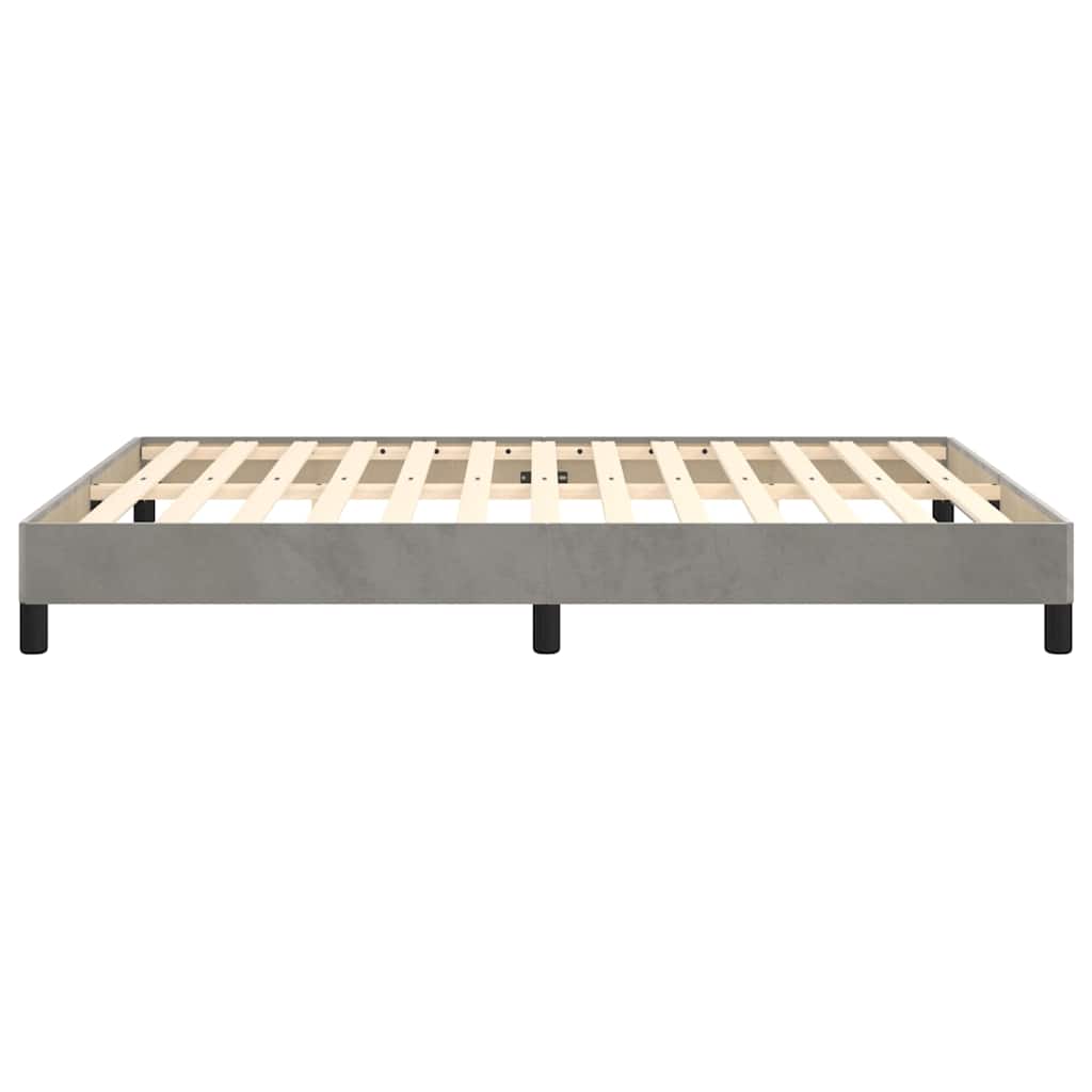 Giroletto senza Materasso Grigio Chiaro 140x200 cm Velluto