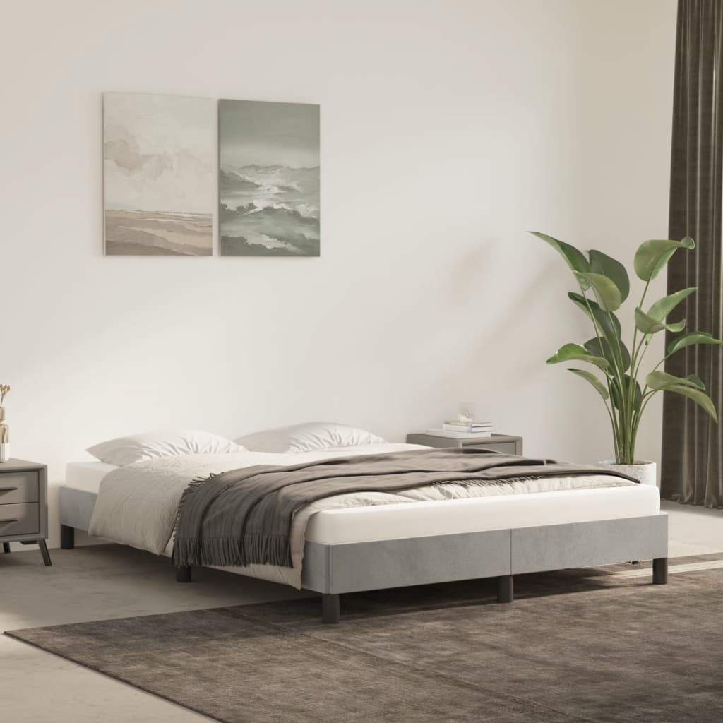Giroletto senza Materasso Grigio Chiaro 140x200 cm Velluto | homemem39